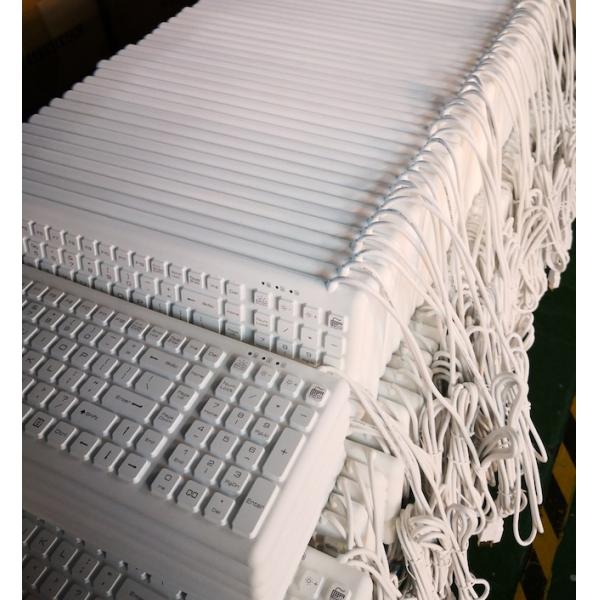 Korean Clean FLAT Medical Keyboard with white backlit supporting hospital-grade cleaners