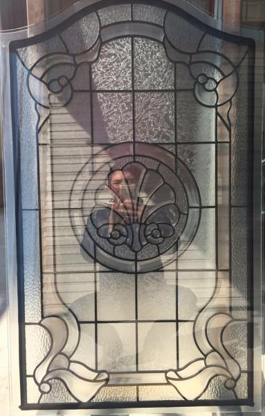 Antique Stained Decorative Leaded Glass Patina Caming With Glue Chip Beveled