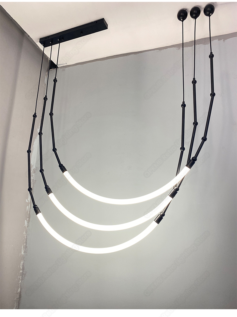 modern minimalistic line chandelier nordic designer creative lamps(wh-mi-450)