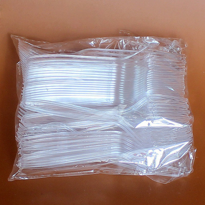 clear Plastic Disposable Strong Forks Cutlery Party Wedding Birthday Catering