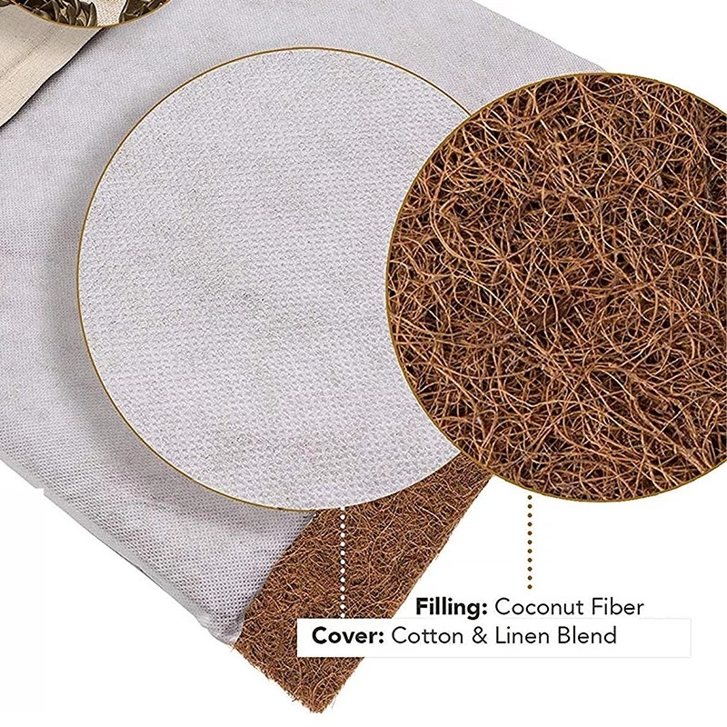 Organic Linen Acupressure Mat Yoga Meditation Mat With Pillow Increase Blood Flow Neck Back Pain Relief