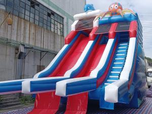 Wholesale Commercial Outdoor Giant Inflatable Water Slide Dolphin Octopus Cartoon Inflatable Double Slide For Kids And Adults from china suppliers
