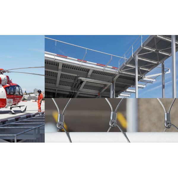 Anti-rust And High Tensile Strength Stainless Steel Wire Helideck Netting 316L For Helicopter Landing Deck Structures