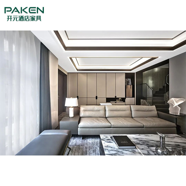 Fashion style with Khaki, Ivory Color Customize Modern Villa Furniture Living Room Furniture
