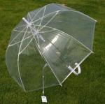 Waterproof J Handle 8mm Metal Shaft Transparent Rain Umbrella