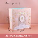 Pink gift box fairy design white cardboard birthday exquisite gift box packaging