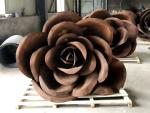 Modern Flower Corten Steel Sculpture For Garden Decoration