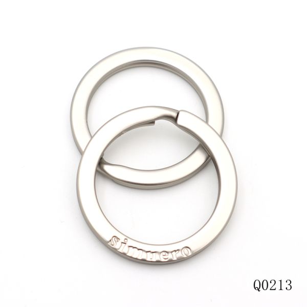 Custom Embossed Logo Split Key Ring | Matte Nickel Plated 25mm Split Ring for Keychain Hardware