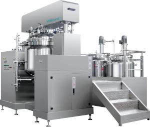 Wholesale SUS316 Cosmetic Emulsifier Mixer Cream Lotion Hydraulic Lifting Vacuum Emulsifying Homogenizer Mixer Machine from china suppliers