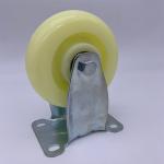 Rigid Top Plate White Nylon Caster Wheels 3 Inch