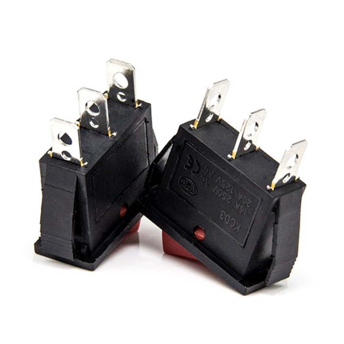 250V 16A OEM Lighted Black 3 Pins 2 Positon Rocker Switch
