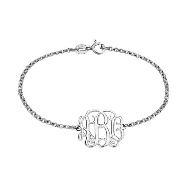 7.48in 0.42oz Sterling Silver Personalized Name Bracelets Silver Name Plate