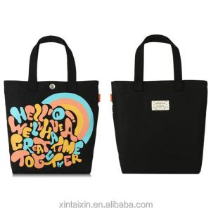 Wholesale hot selling customize 14 OZ 12 OZ canvas tote cross-border cotton shopping bag reusable women handbags school bag for kids from china suppliers