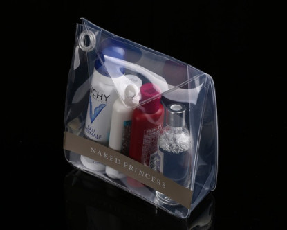 Durable Vinyl Zipper Bags / Customized Plastic Makeup Bag With 0.2 MM Thickness