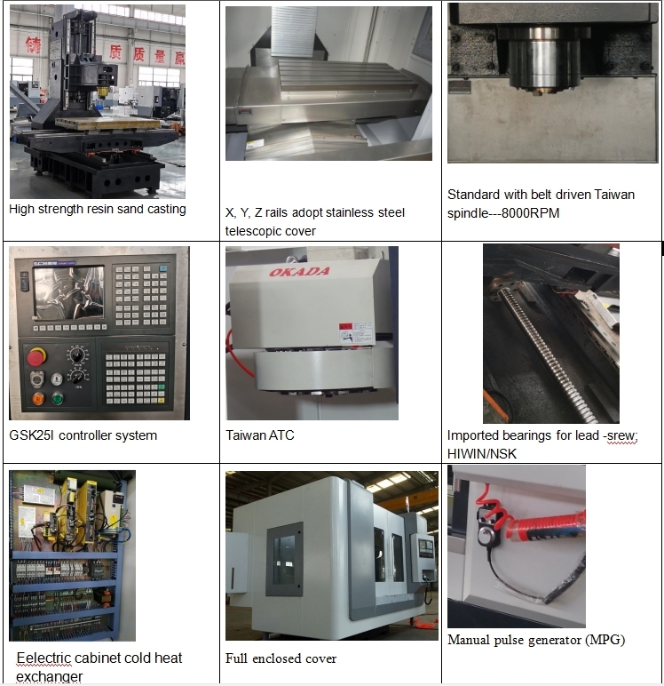 BT40 Spindle Taper VMC1160 3 Axis 4 Axis 5 Axis Machining Center CNC Milling Machine