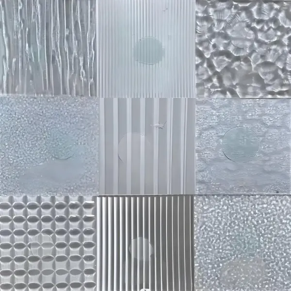 Gradient Sandblasted Embossed Decorative Privacy Glass Panel Interior Wall Partition Application