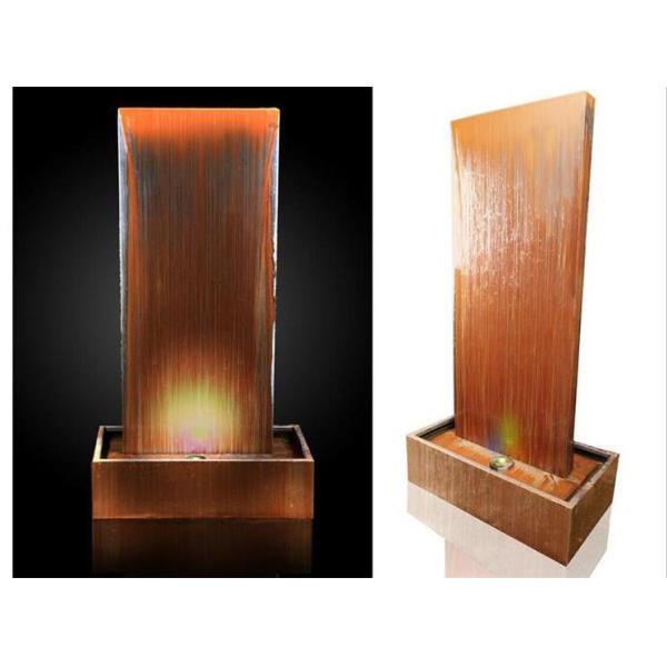 Garden Corten Steel Vertical Wall Water Feature Fountain With LED Lights