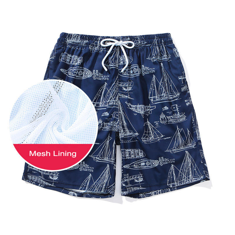 Custom Made Luxury Swim Shorts 100% Polyester Knitting Pattern for Beach Wear