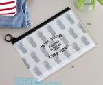 slider pvc promotional packaging bag, zipper bag for cosmetics, office slider