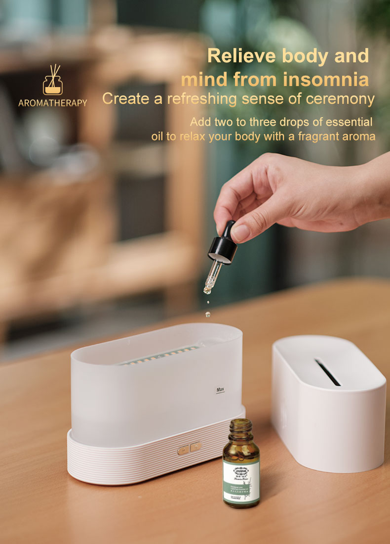 HOMEFISH ABS PP Flame Essential Oil Diffuser Humidifier 15-20ml/H