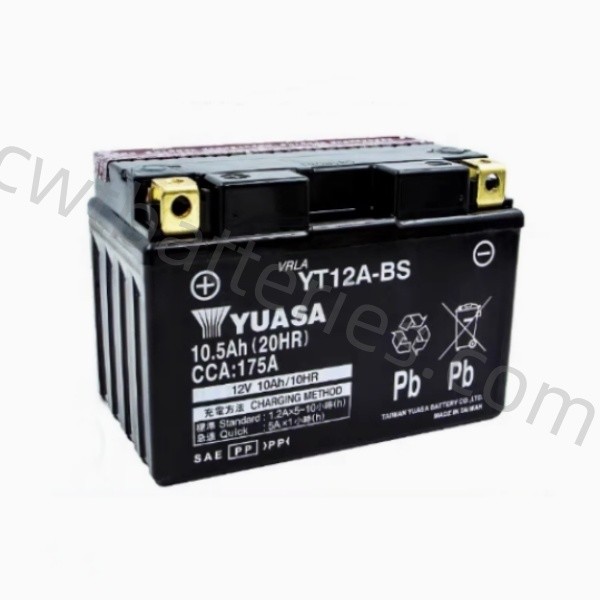YUASA YT12A-BS Motorbike Battery Replacement 12V 10Ah For Metabolite Scooters