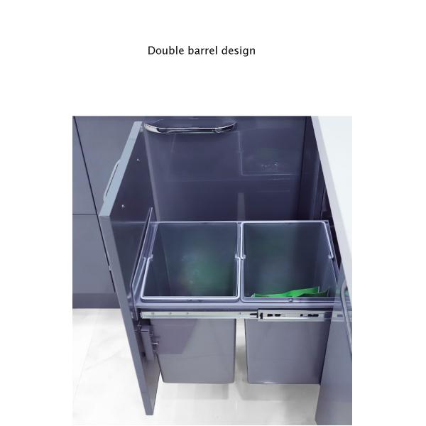 Dry and Wet Separation Recessed Drawer Trash Bin Kitchen Hidden Plastic Storage Bin Inside
