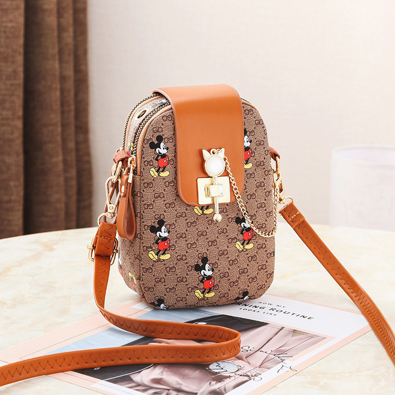2024 Phone Women Leather Bag Lady Style with Crossbody Design and Pearl Tassel Detail