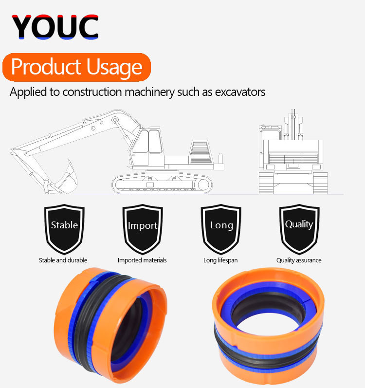80 X 60 Compact Piston Seal NBR POM High Pressure Piston Seals DAS KDAS Type