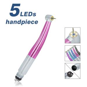Wholesale Air Turbine Handpiece Colorful Five Led Light High Speed Dental Handpiece from china suppliers