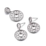Rhodium Silver Necklace And Earring Set For Wedding 5.5g