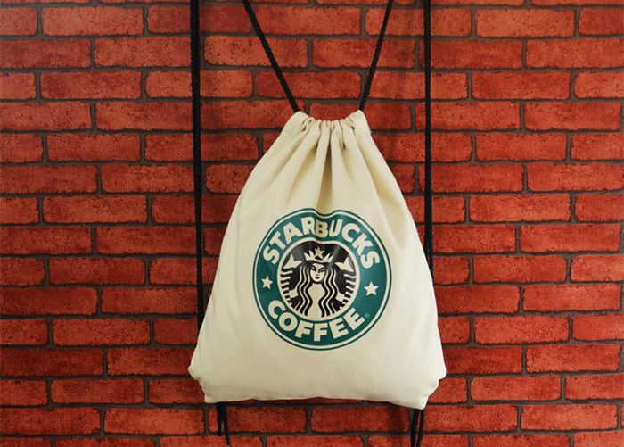 Small Sports Backpacks Reusable Promotional Waterproof Logo Printed Cotton