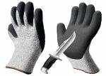 Black / Gray Sandy Nitrile Coated Hand Gloves Abrasion Resistant HPPE Liner
