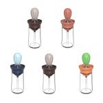 Silicone Brush Lid Empty 180ml Glass Olive Oil Bottle For Kitchen Cooking