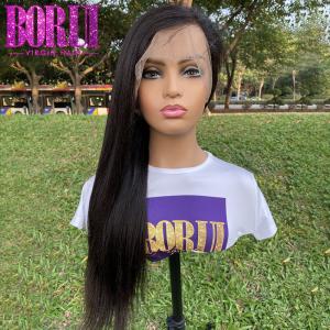 Wholesale 180 Density Real Raw brazilian Yaki Straight Human Hair Wig Lace Frontal Wigs from china suppliers