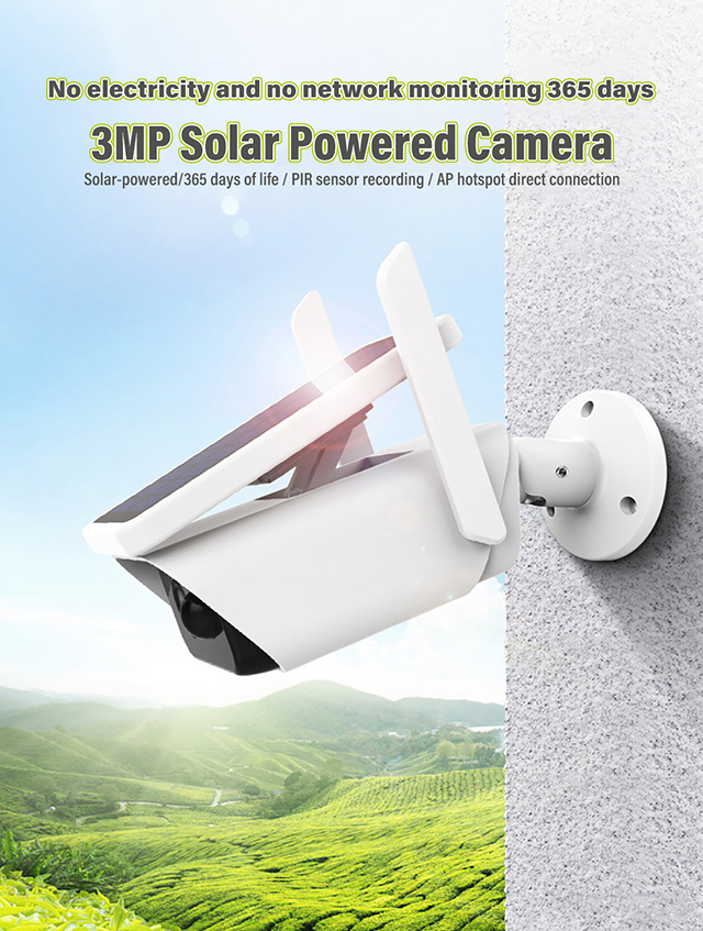 Solar Powered Wireless Outdoor 1080P Home Security Camera PIR 2.4G Wifi Camera Wide Angle Range