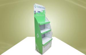 China Green Cardboard Display Stands Adjustable Shelves For Health Care Products on sale