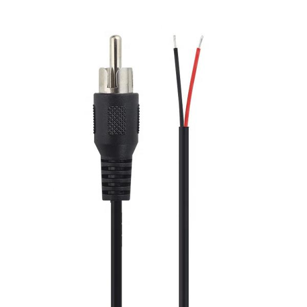 Custom RCA Male Plug to Bare Stripped Wire Tinned Ends Cable