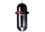 Light luxury simple smoke gray bedside glass small chandelier designer model