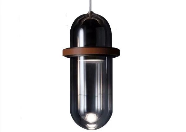 Light luxury simple smoke gray bedside glass small chandelier designer model