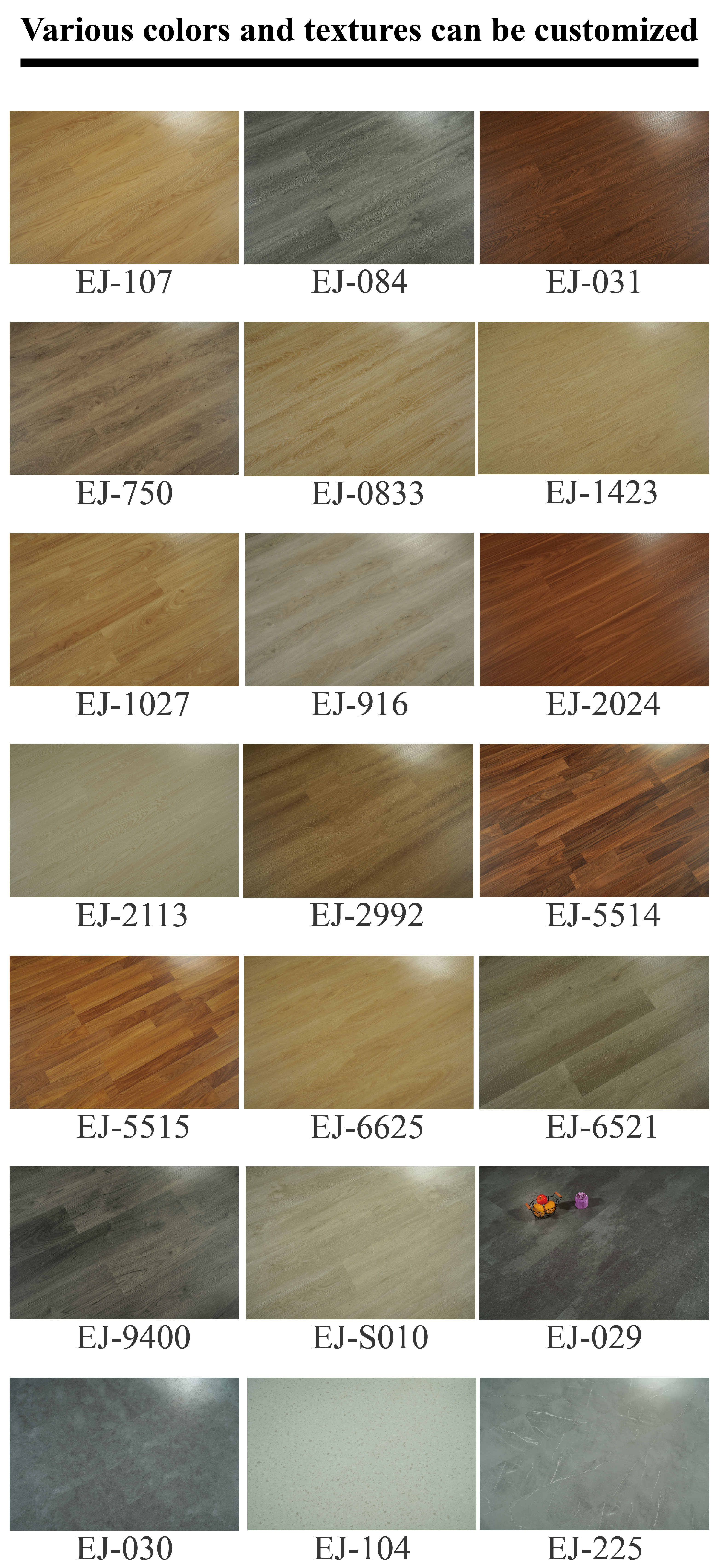 4mm 5mm 8mm Spc Flooring Plastic Vinyl Floor Tile with and Online Technical Support