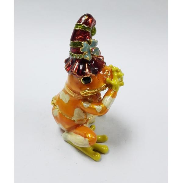 Pewter alloy gold plated three Frog Jeweled Trinket Box three Frog Jewelry trinket box Box for Jewerly