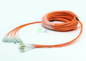 Wholesale 12F fanout Fiber Optic Patch Cables LC - SC OM1 62.5 / 125 50M with fanout 2mm 0.5M legs LSZH Orange from china suppliers