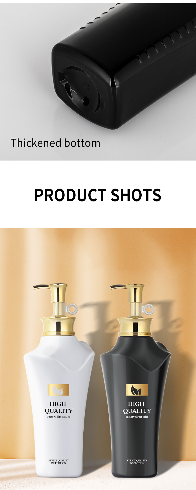 Hot selling Irregular body gold press pump head lotion shampoo plastic bottle