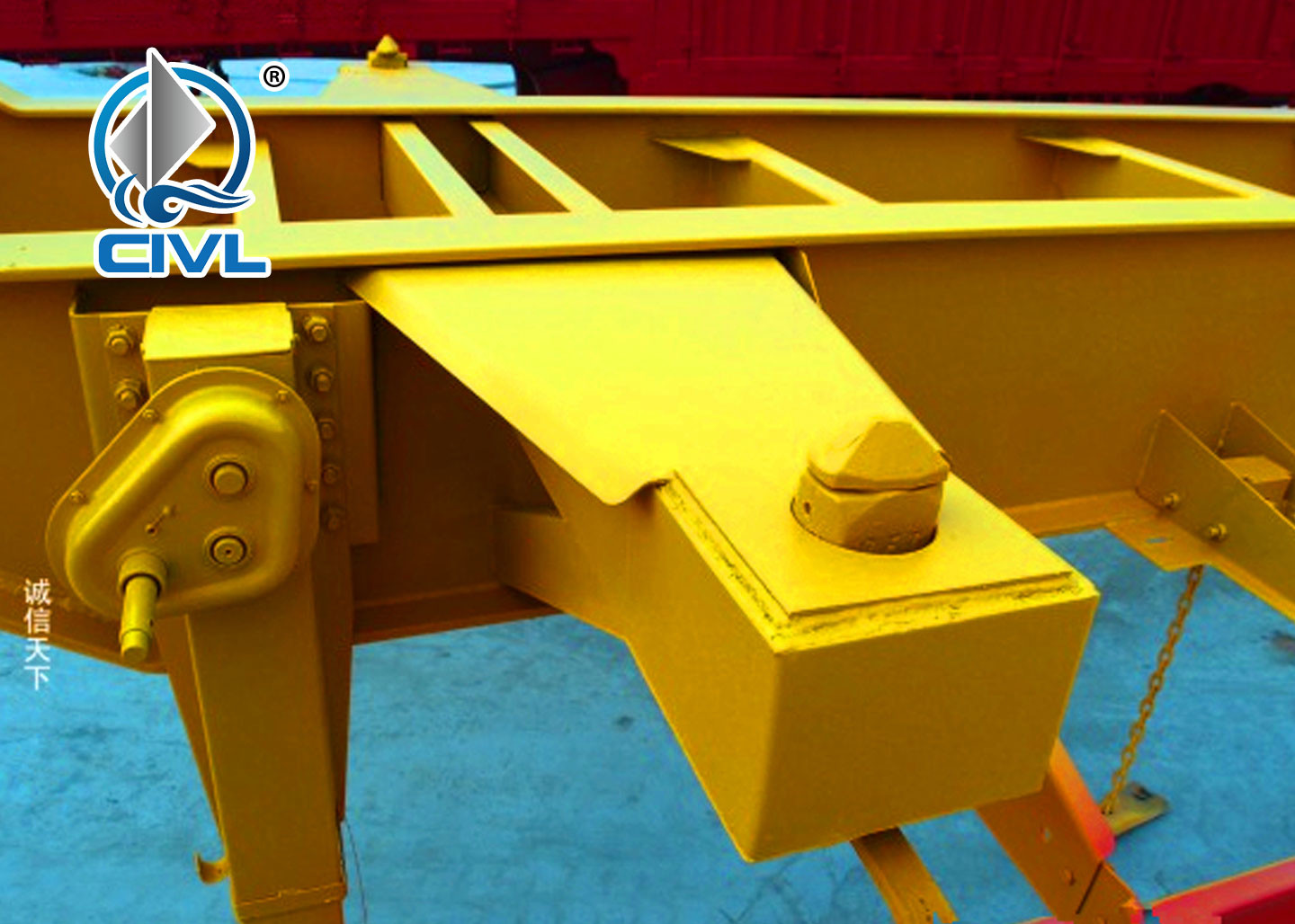 2400X2500X1650mm Dimenssion 2 Axles Fuwa brand 13T Skeletal Container Semi Trailer 2.0 inch