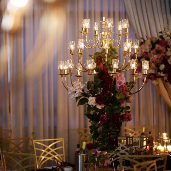 ZT-322 Modern design high quality 27 arms metal tall candelabras for wedding