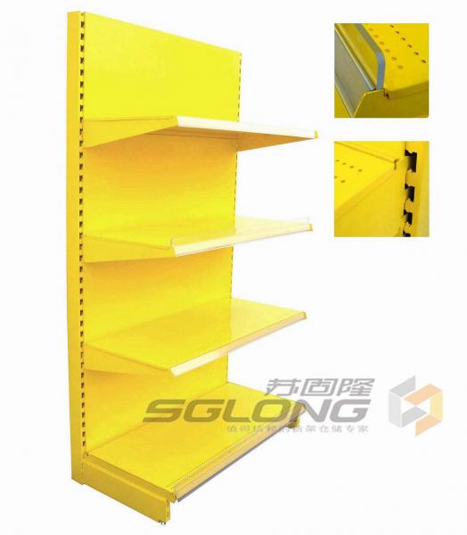 Quality Plain Back Gondola Wall Units For Pharmacy / Convenience Store Shelving for sale