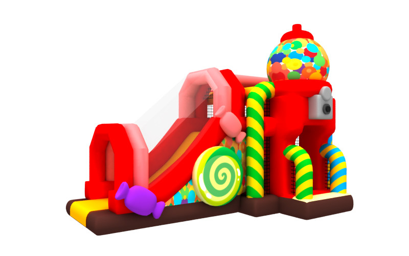 0.55mm PVC Tarpaulin Inflatable Bouncy House With Slide Candy Inflatable Combo
