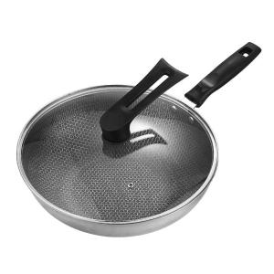 Wholesale Factory Direct Sale Kitchenware 410 Stainless Steel Cooking Pan Round Fry Pan Nonstick Frying Pan from china suppliers