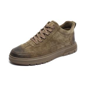 Wholesale ODM Spring EU46size Leather Casual Waterproof Boots Olive Green from china suppliers