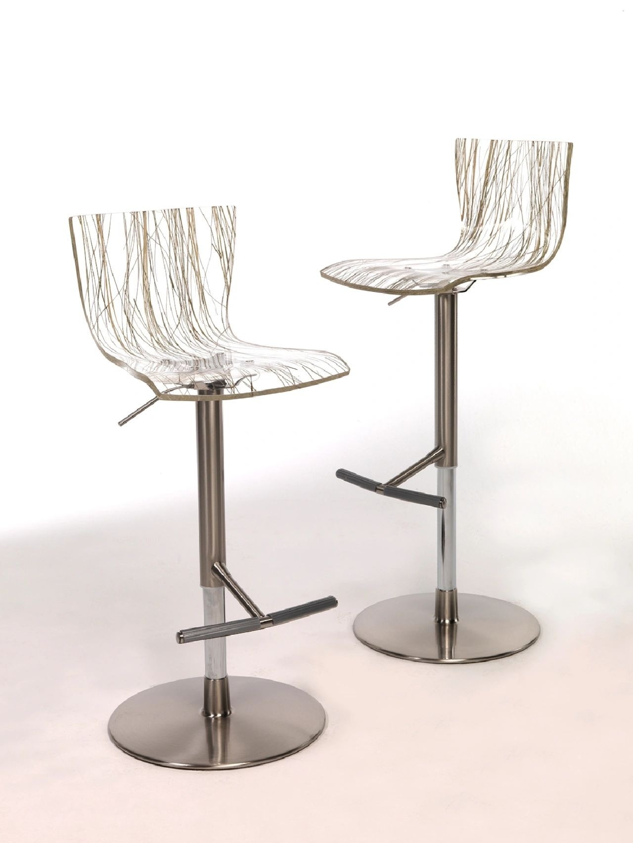 Polishing Hotel Restaurant Furniture Transparent Adjustable Bar Stools